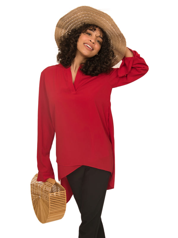 Trail Blazer high low long sleeve shirt with pockets